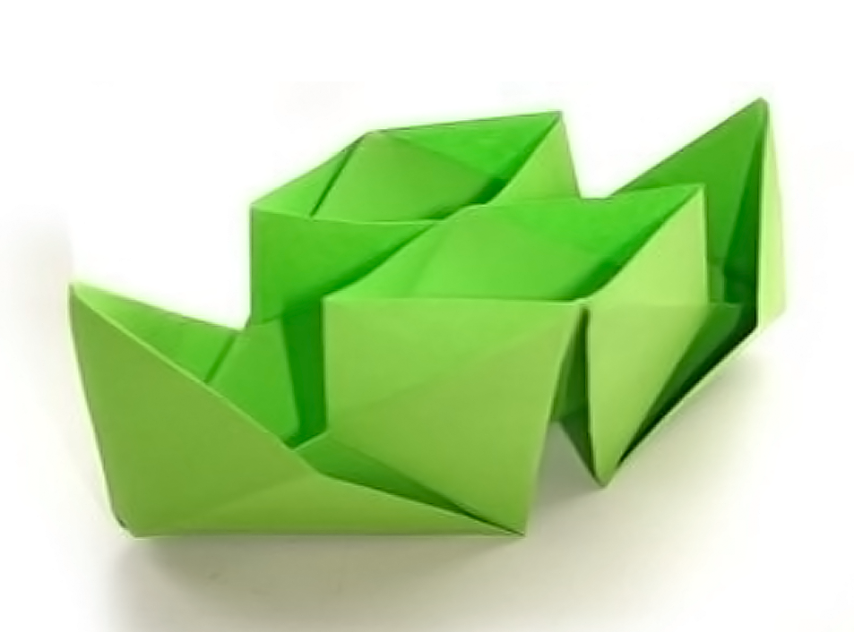 Оригами двухтрубный кораблик, подробная инструкция