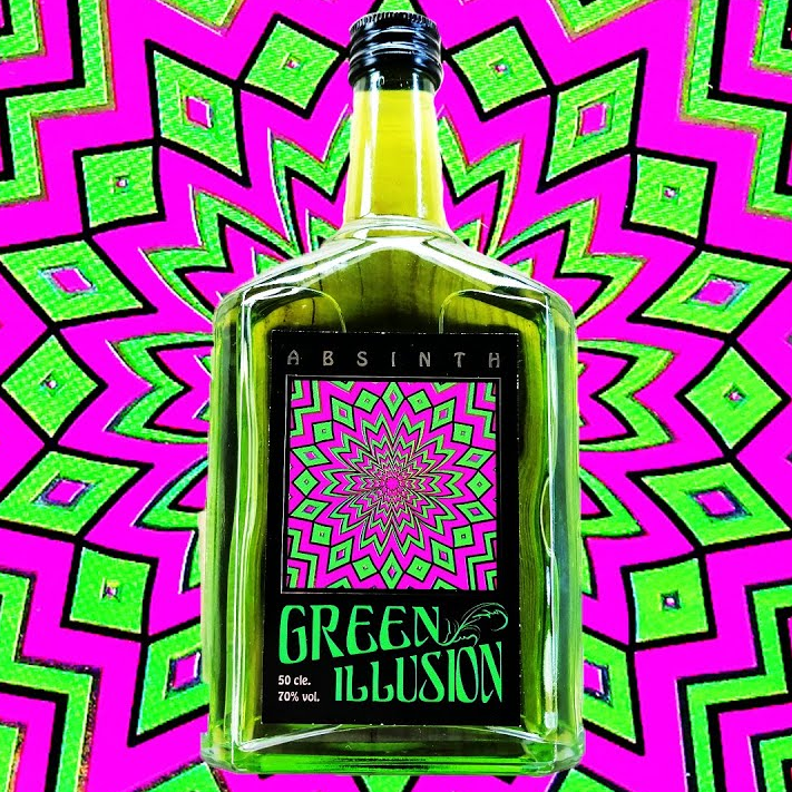 Абсент Грин. Абсент Грин Иллюжн. Абсент Green Illusion 70% 0,5 л. Абсент в магните.