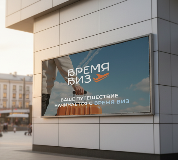 Наружная реклама и билборд визового агентства Время виз