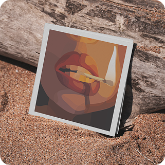 Векторная иллюстрация девушка со спичкой вариант