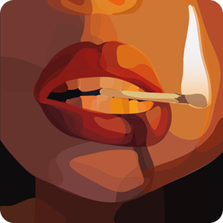 Векторная иллюстрация девушка со спичкой